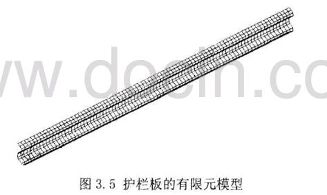 圖3. 5護(hù)欄板的有限元模型